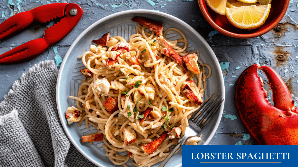 Fresh lobster spaghetti with herbs and tomatoes prepared by Chef Paul Grosz at Cuisine Restaurant Detroit